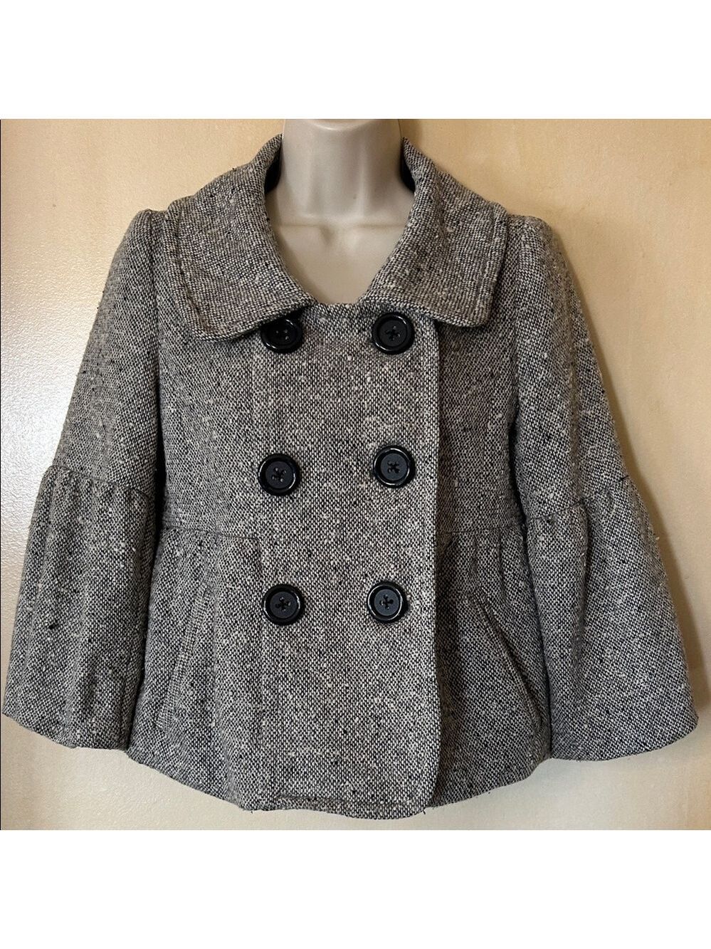 Olive des Olive Black and White Double-Breasted Tweed Jacket size S - Picture 2 of 11
